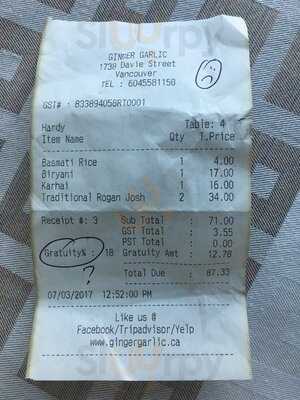 Ginger Garlic Indian Restaurant