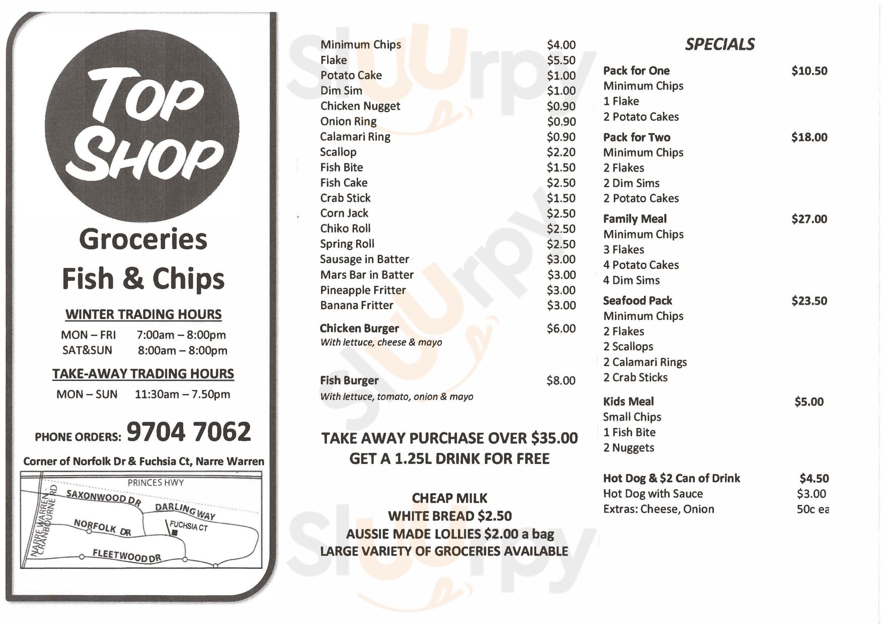Top Shop Milk Bar & Fish & Chips