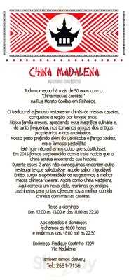 China Madalena Massas Caseiras