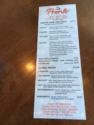Pronto Pizzeria