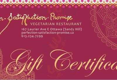 Perfection Satisfaction Promise Vegetarian Restaurant