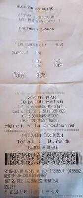 Resto-bar Coin Du Metro