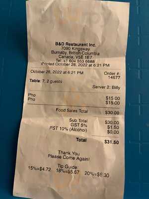 B&d Authentic Vietnamese Restaurant