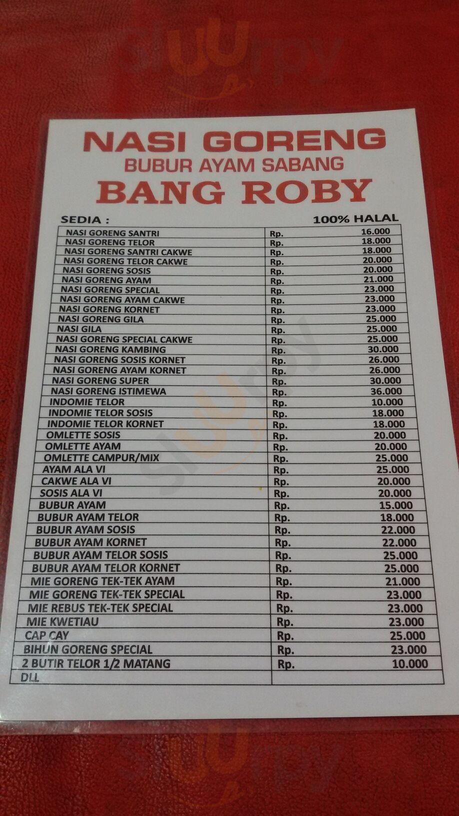 Nasi Goreng Dan Bubur Ayam Bang Roby