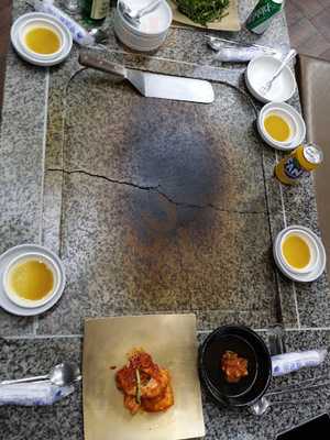 생오리돌판구이