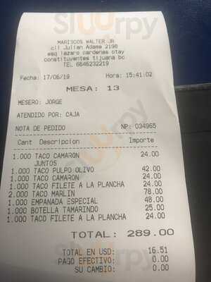 Mariscos Walter Jr Otay