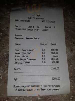 Кафе Бригантина