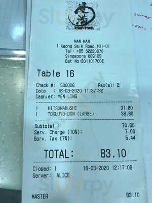 Man Man Japanese Unagi Restaurant