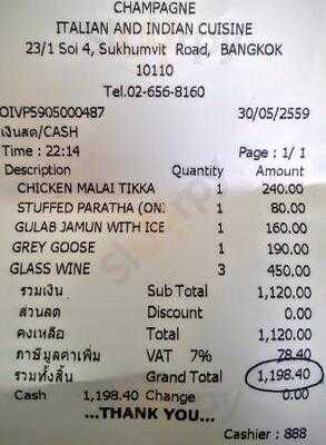 Champagne Italian And Indian Cuisine