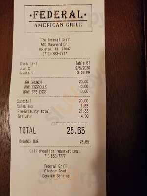 Federal American Grill