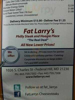 Fat Larry's Cheesesteaks And Hoagies