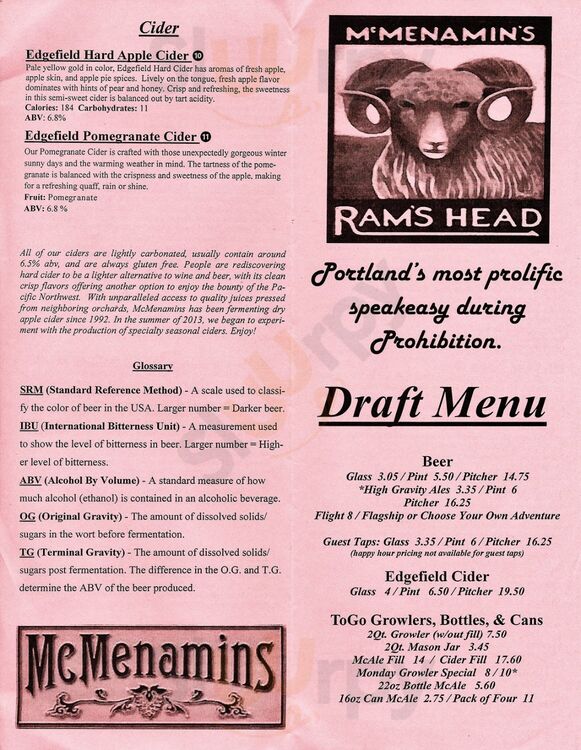 Mcmenamins Rams Head