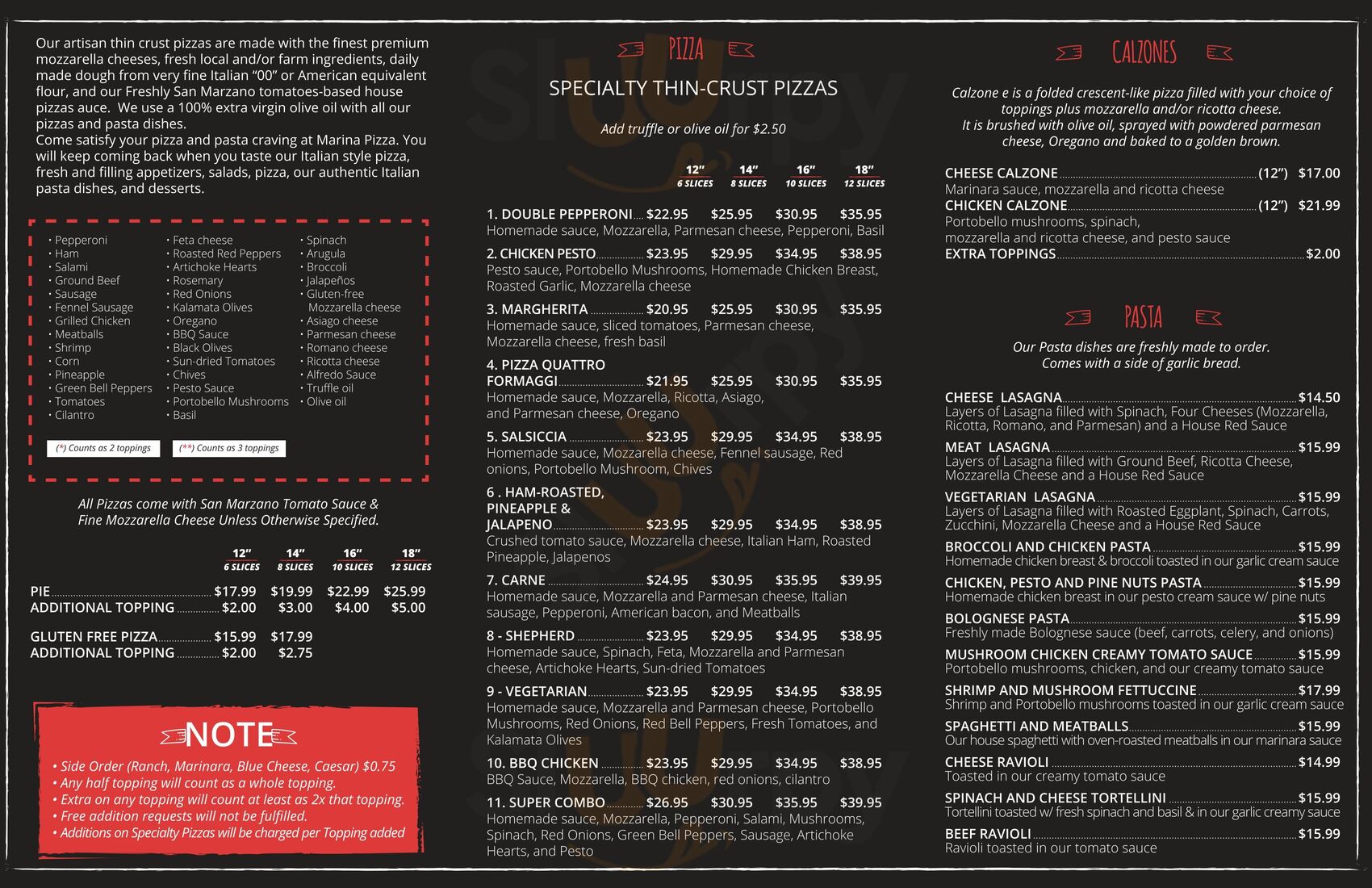 Marina Pizza And Pasta