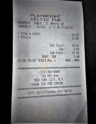 Playwright Celtic Pub