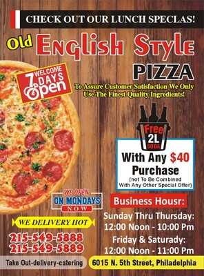 Old English Style Pizza