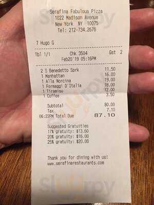 Serafina Fabulous Pizza