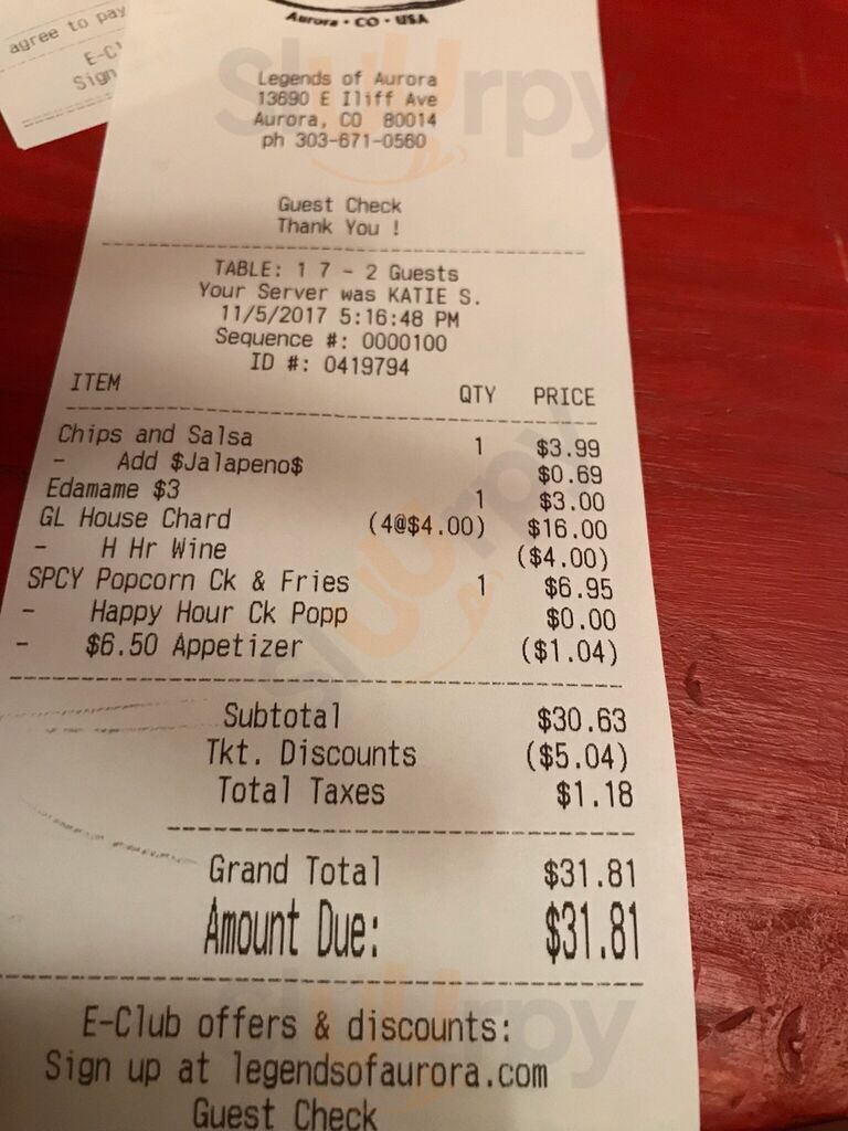 Legends Of Aurora Sports Grill