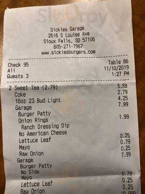 Sickies Garage Burgers & Brews