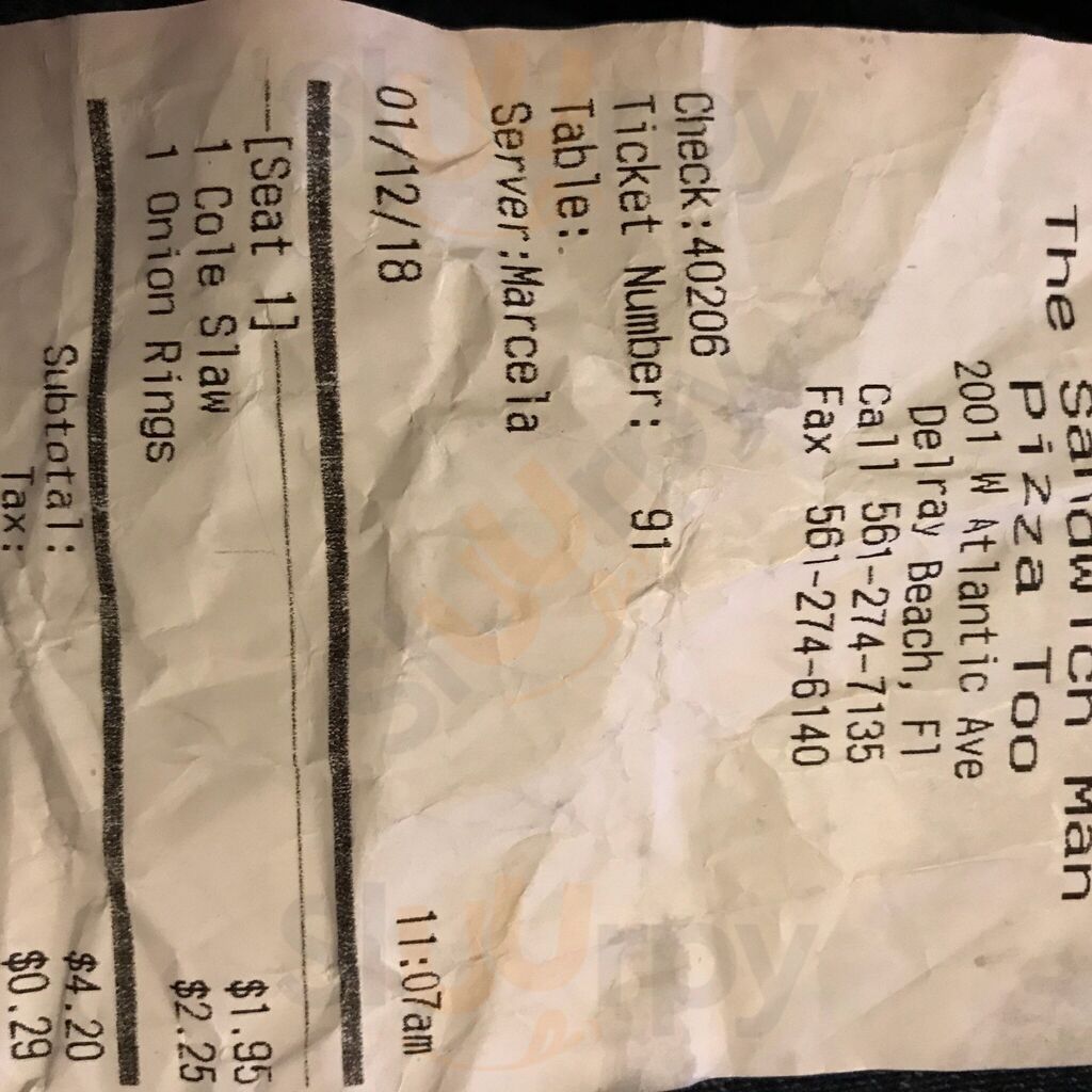 The Sandwich Man Pizza Too