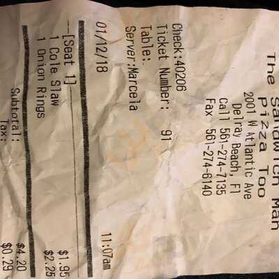 The Sandwich Man Pizza Too