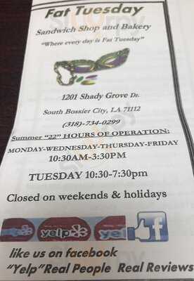 Fat Tuesday Sandwich Shop & Bakery