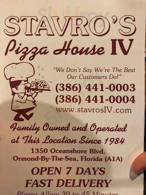 Stavro's Original Pizza House Iv