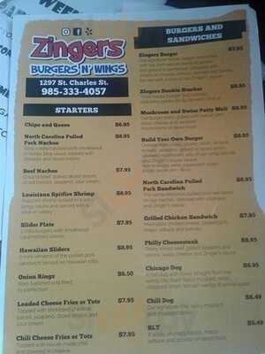 Zinger's Burgers N Wings