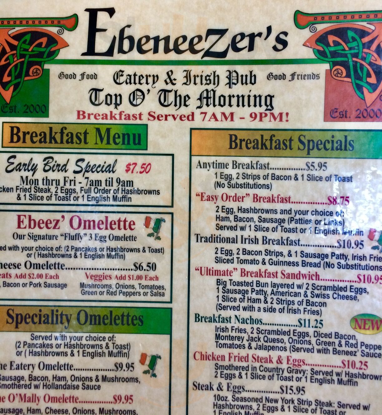 Ebeneezers Eatery Irish Bar