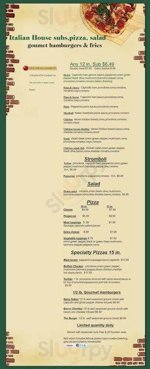 Italian House Pizza Subs