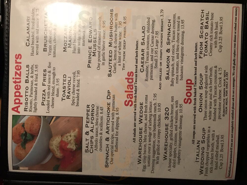 The Warehouse, Italian Dinners