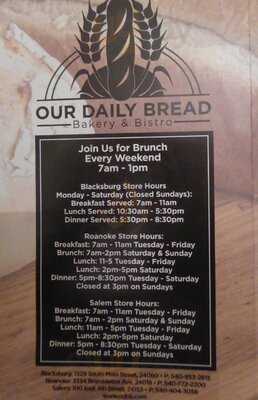 Our Daily Bread Bakery And Bistro Salem