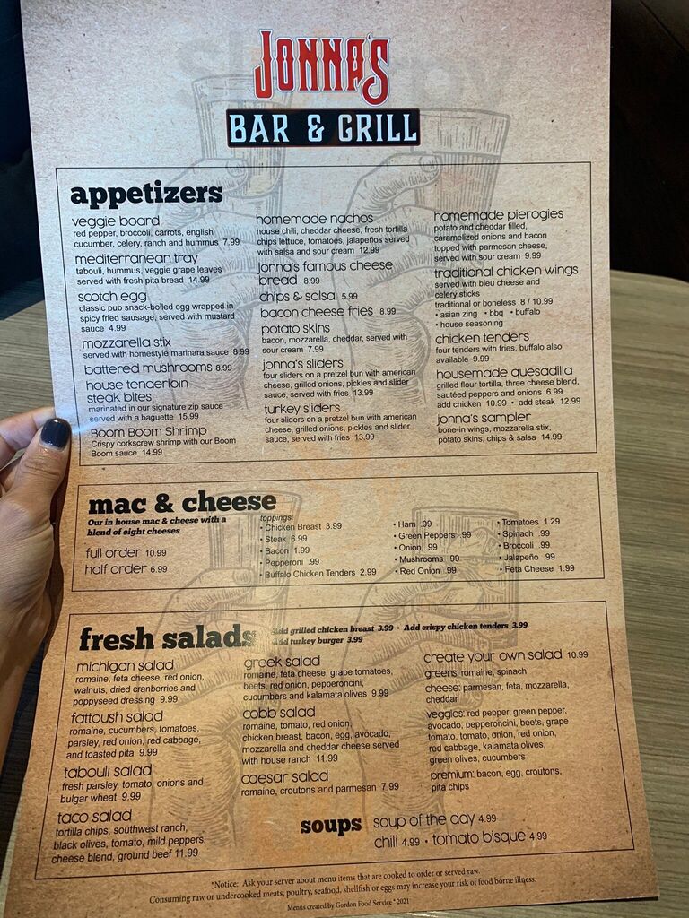 Jonnas Bar And Grill