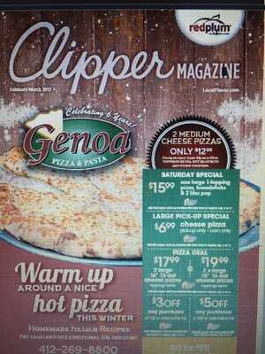 Genoa Pizza And Pasta, Coraopolis - 214 Moon Clinton Rd - Menu And Prices