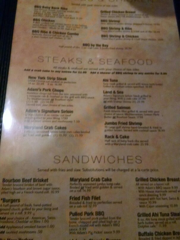 Adams The Place For Ribs