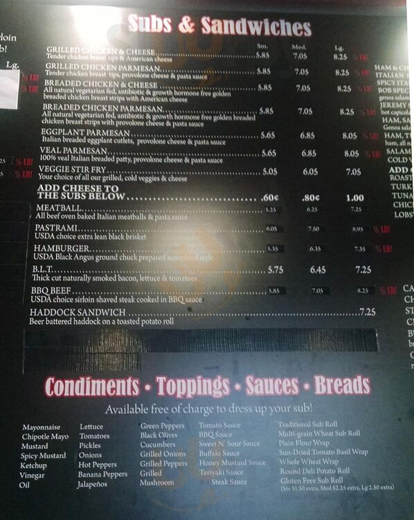 Nadeau's Subs Salads Wraps