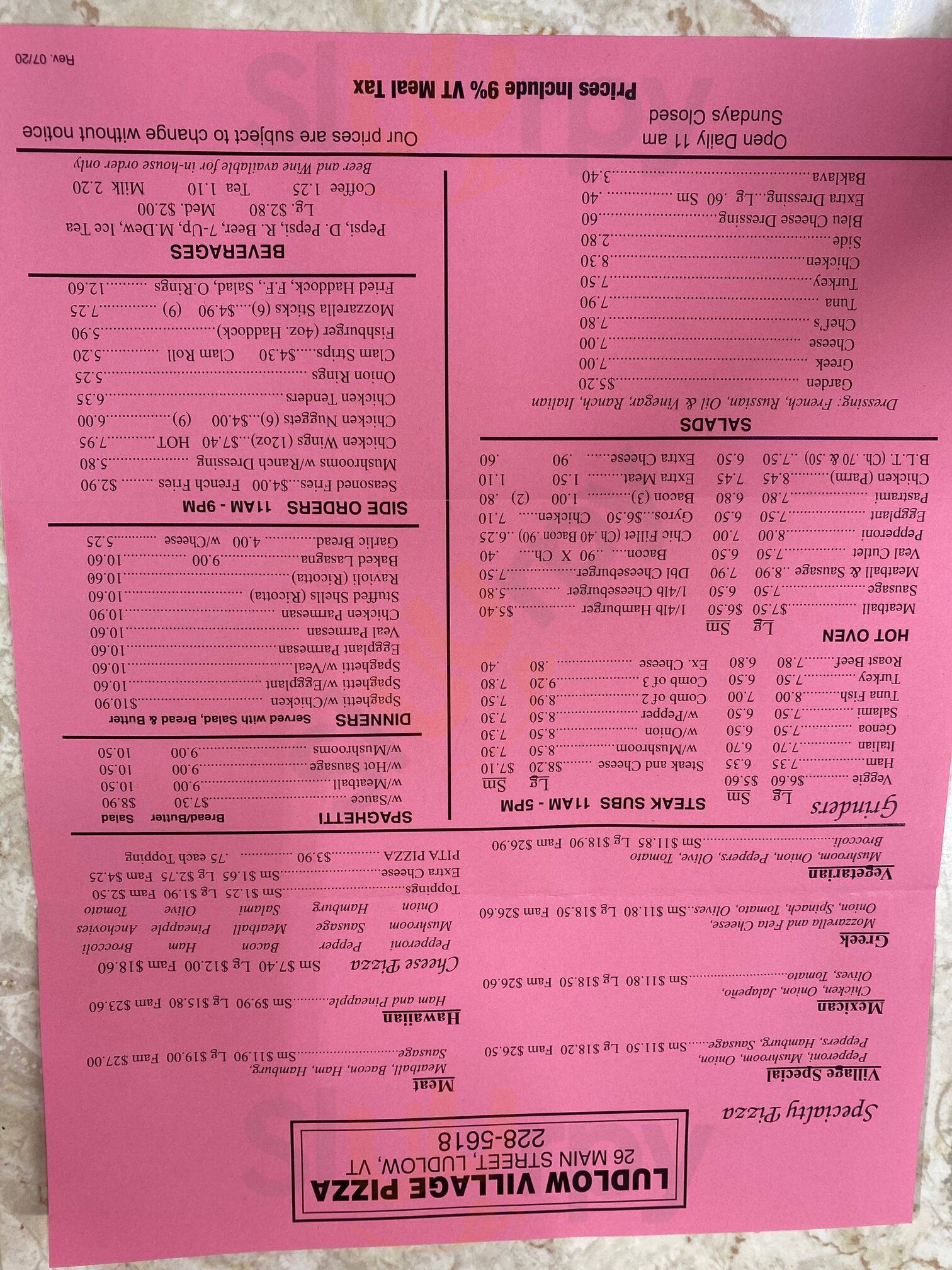 Ludlow Village Pizza