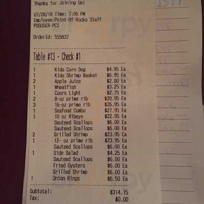 Point Of Rocks Restaurant