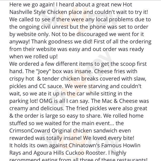 Crimson Coward Downey