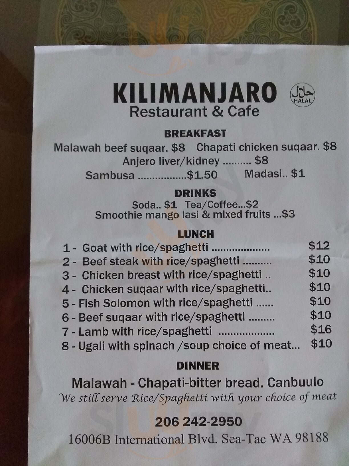 Kilimanjaro Restaurant & Cafe
