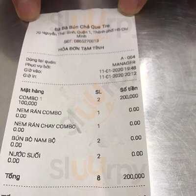 Bún Chả Que Tre - Bà Bà