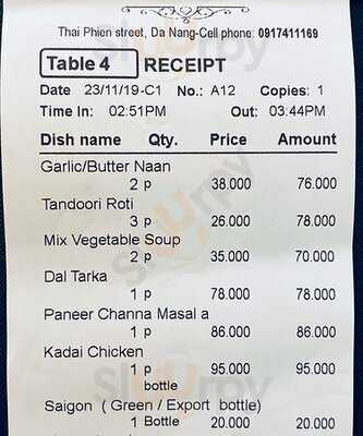 Nhà Hàng Ấn Độ Namaste Omar