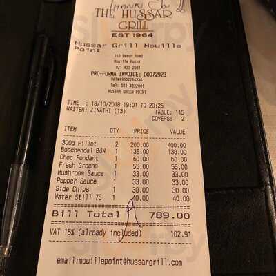 The Hussar Grill Mouille Point